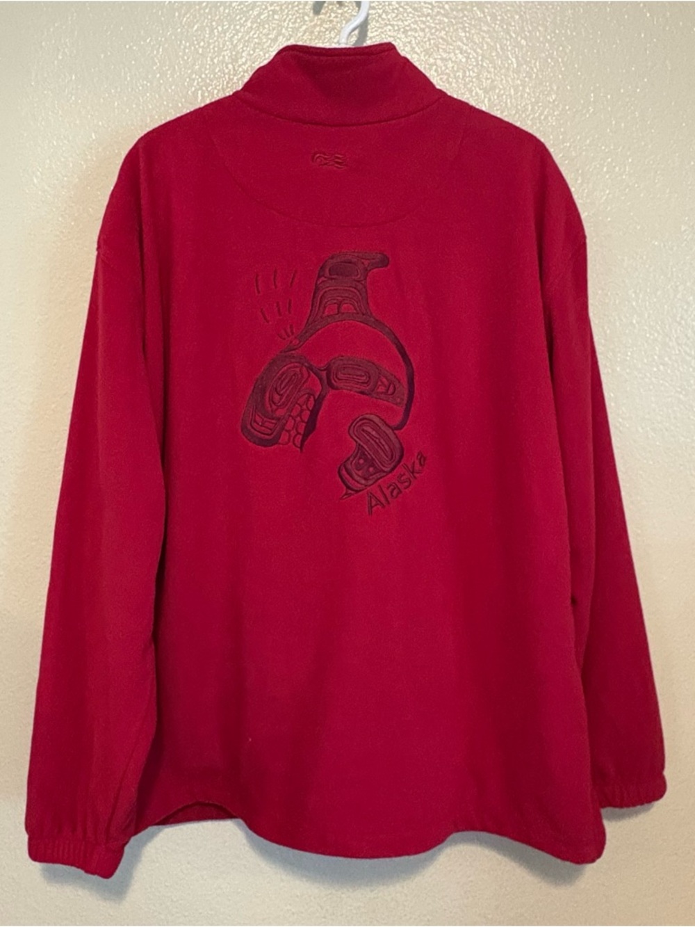 Princess Cruises Red Fleece Zip Alaska Orca Killer Whale Northwest Coast Art XL